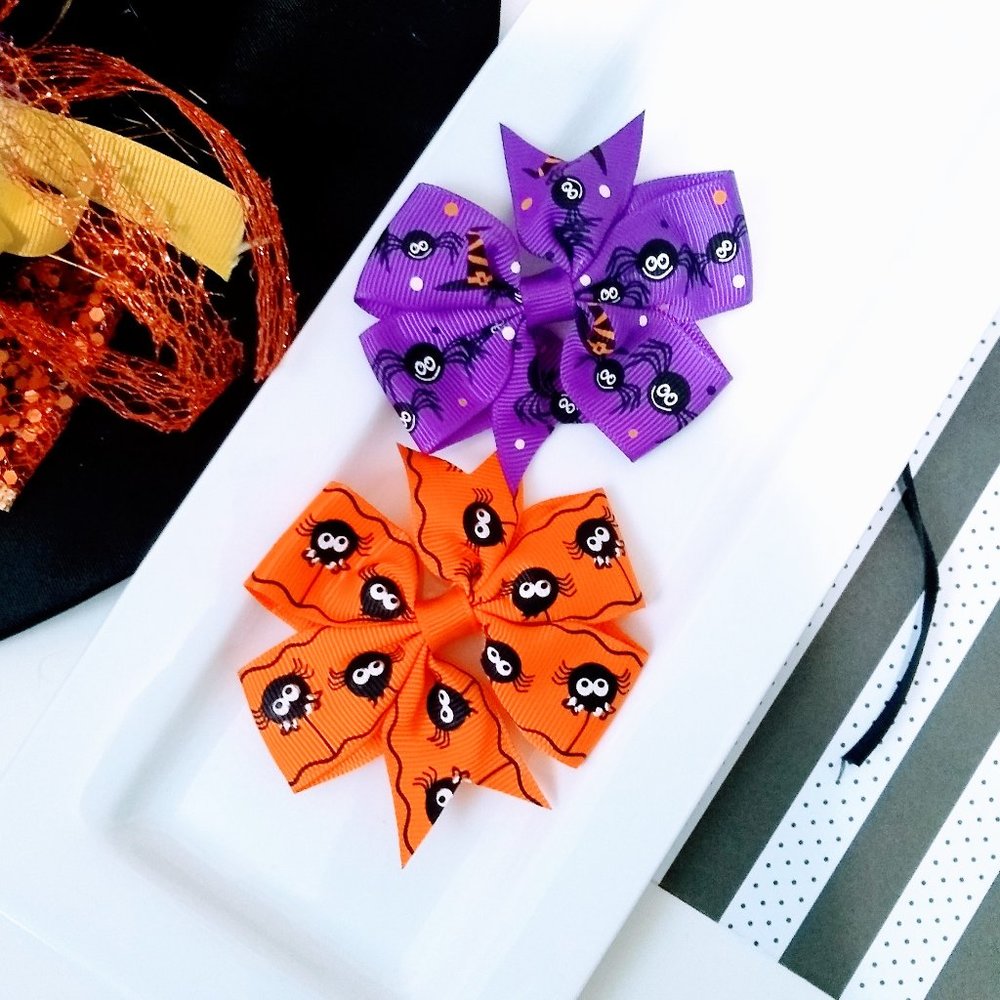 Halloween Hair Bows Hair Clips Spider